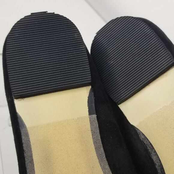 Lane Bryant Black Illusion Bow Flat Women 8W Ballet Faux Suede Flat  Pointed Toe - Picture 10 of 13